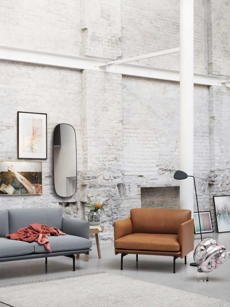 Зеркало Framed Mirror Large Grey / Clear