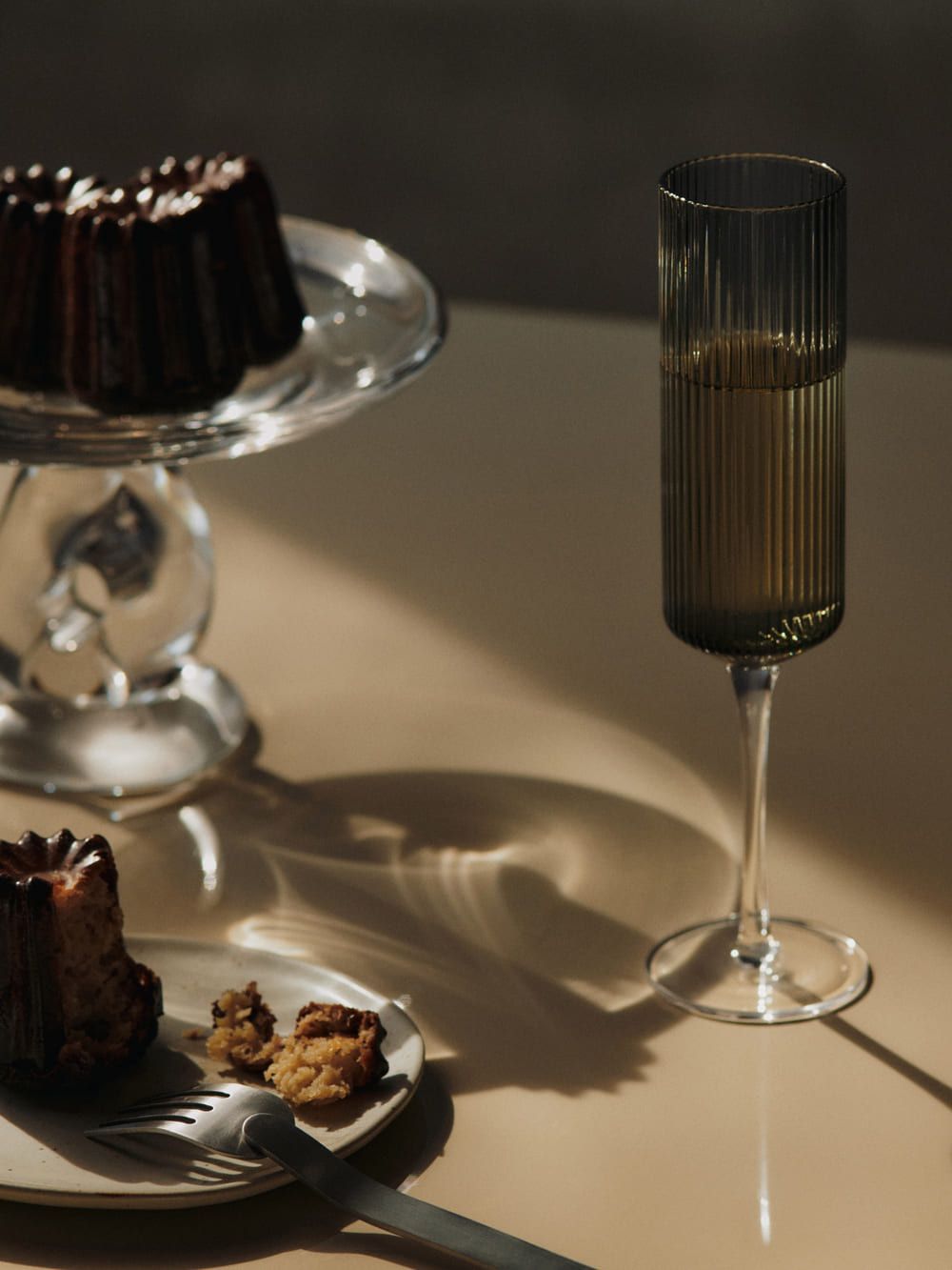 Бокалы для шампанского Ripple Champagne Flutes Smoked Grey