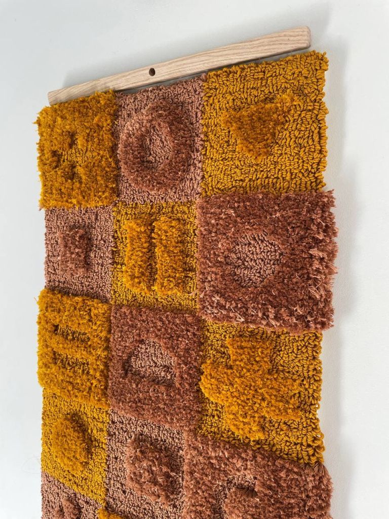 Декоративное панно из хлопка «Горчица и корица»