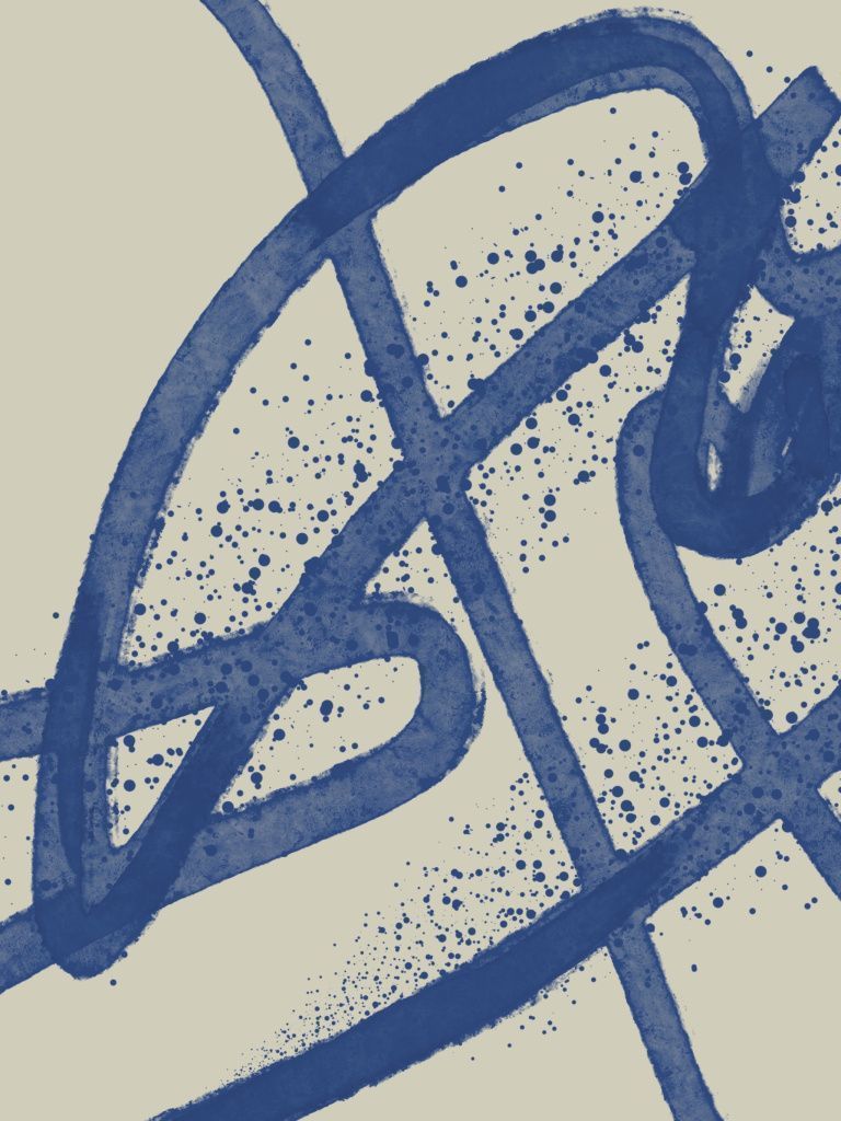 Арт-принт в раме Синяя форма 01