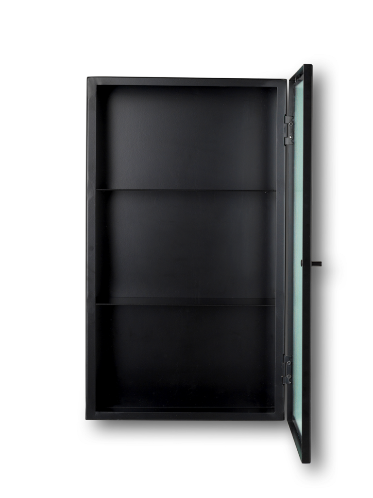 Шкаф Haze настенный Wall Cabinet Reeded Glass Black