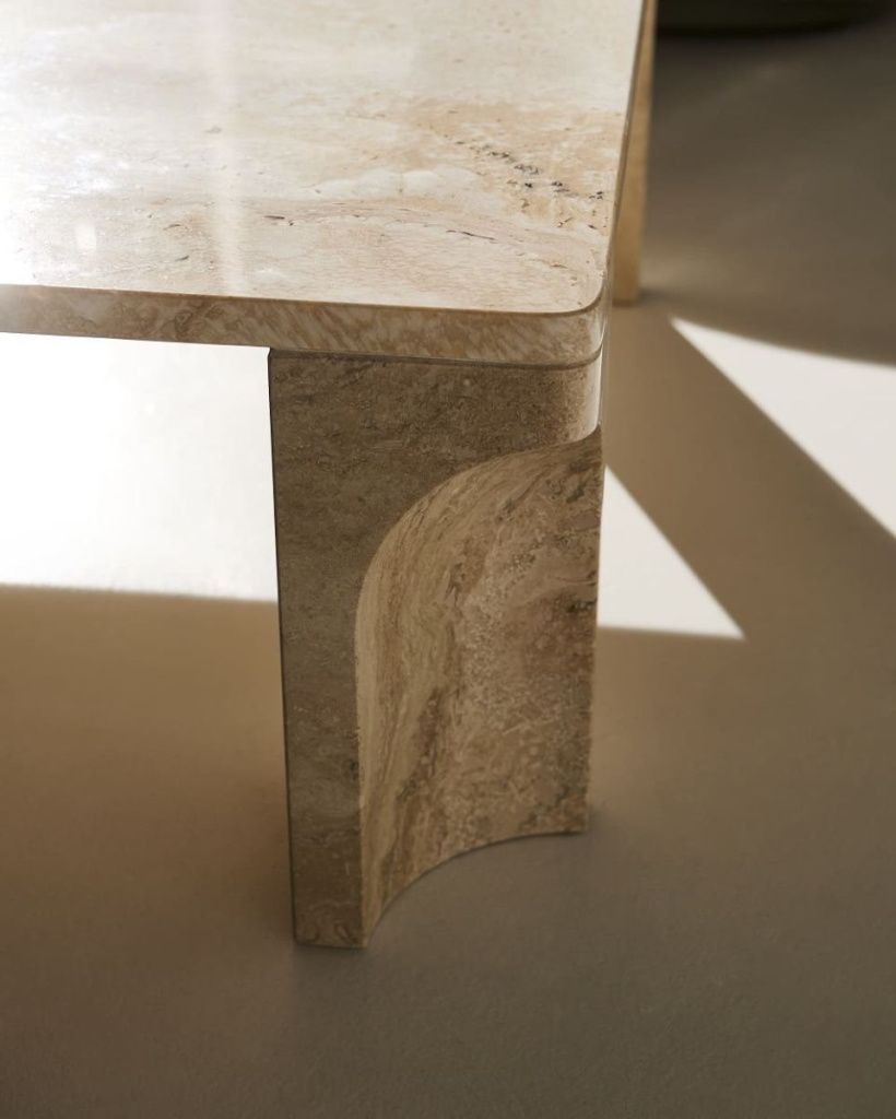 Столик кофейный Doric Square Neutral White Travertine