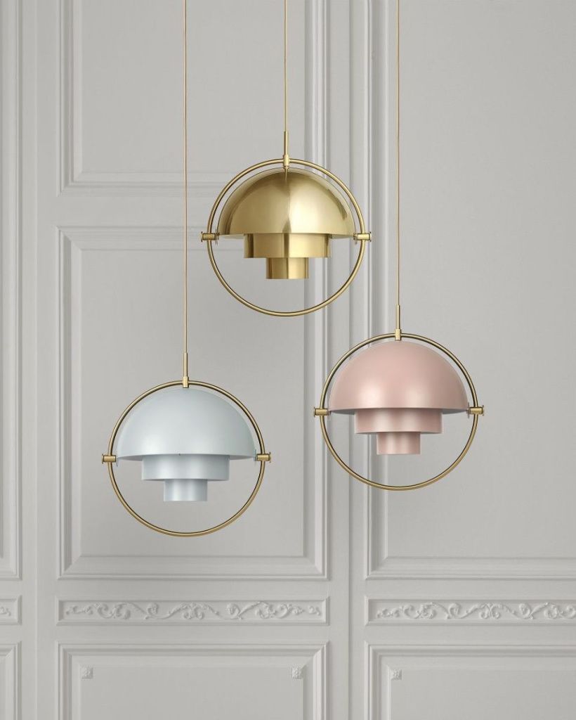 Светильник потолочный Multi-Lite Pendant White Semi Matt Brass Ø32