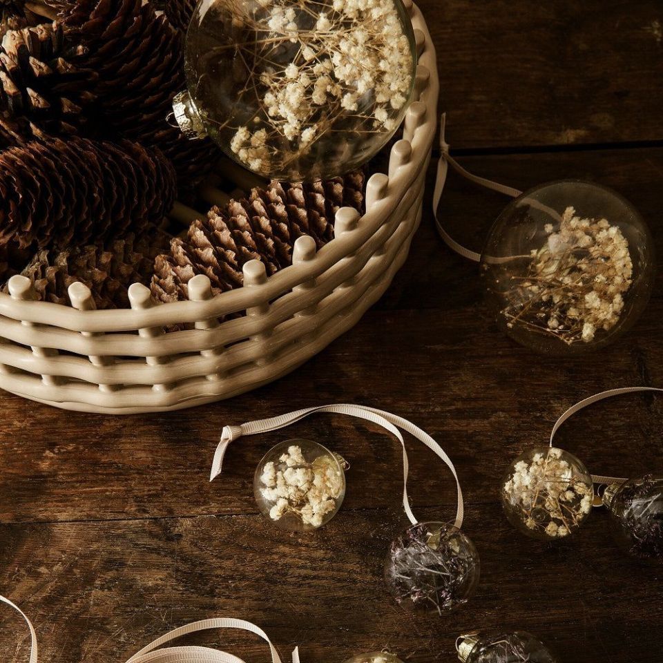 NY Набор елочных шаров Flora Off-White 4 шт