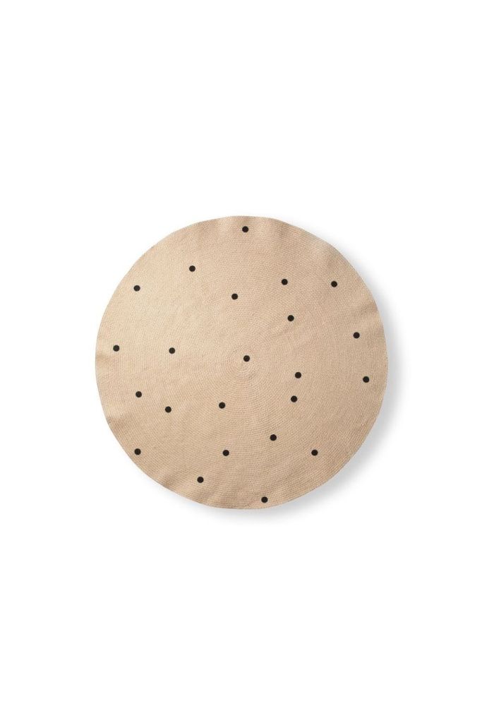 Ковер Jute Carpet Black Dots Ø130