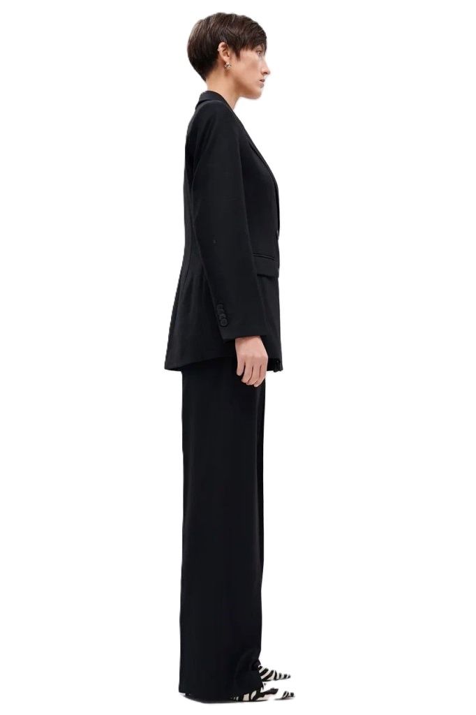 Блейзер двубортный S из фактурной шерсти Чёрный