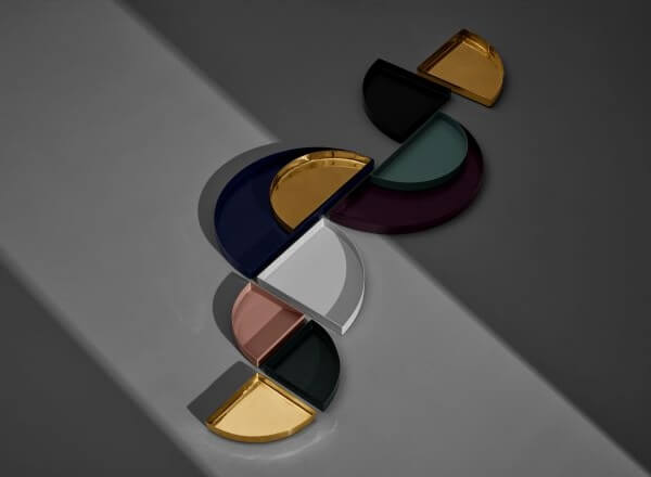 Поднос Unity Half Circle Tray Gold 21,6 см