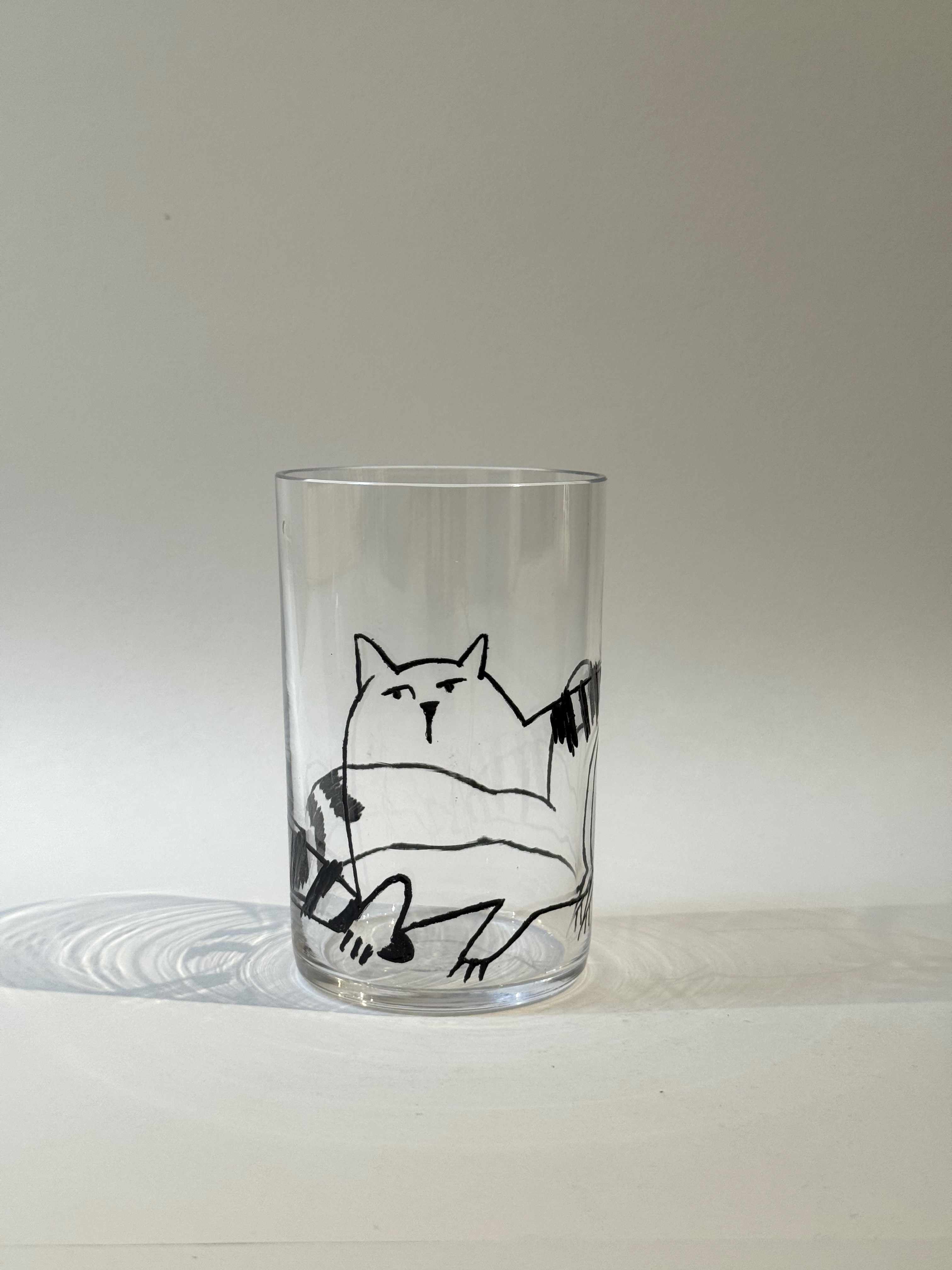 Стакан хрустальный из серии Коты - 2, авторская работа
