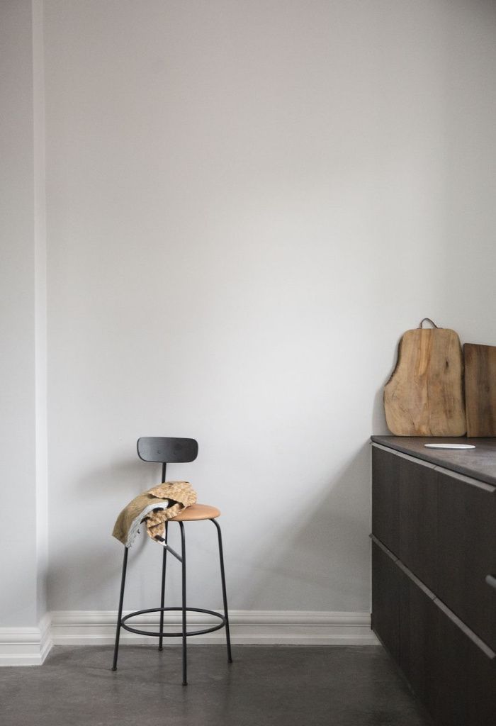 Стул барный Afteroom Counter Chair Black Cognac h92