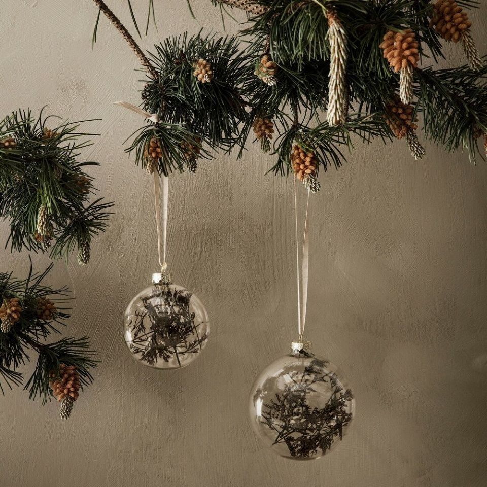 NY Набор елочных шаров Flora Purple 4 шт