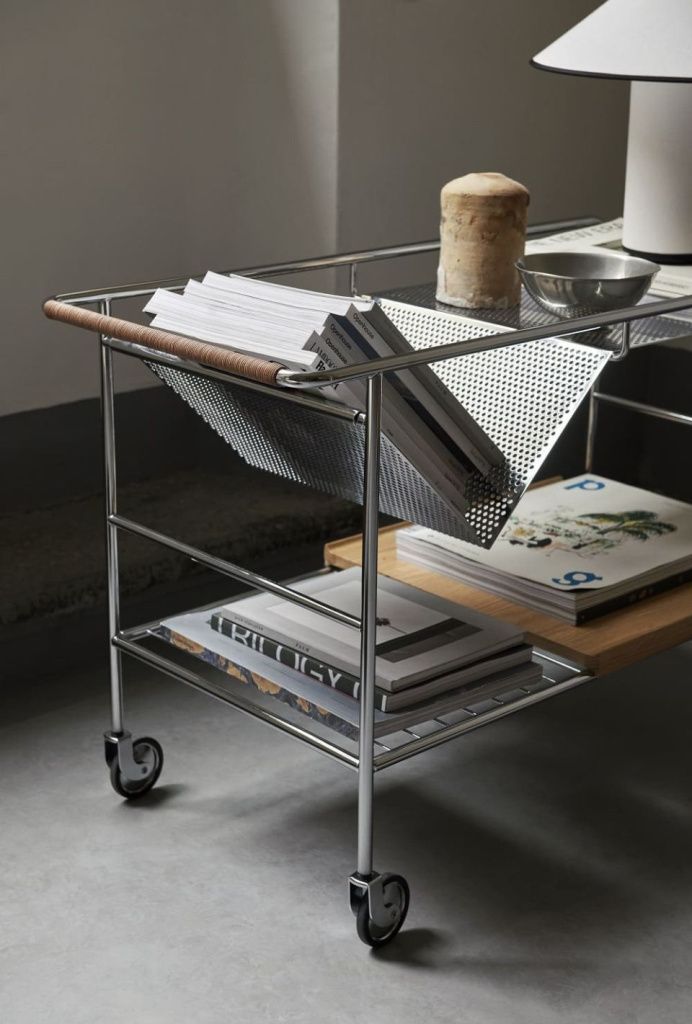 Барная тележка Alima Chrome & Lacquered Oak