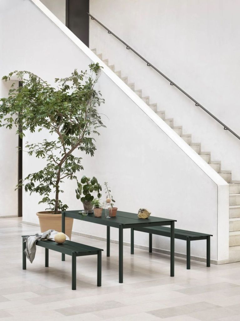 Скамья Linear Steel Bench Dark Green