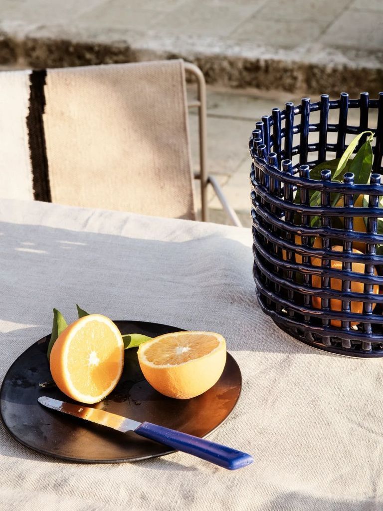 Корзина керамическая Ceramic Basket Small Blue
