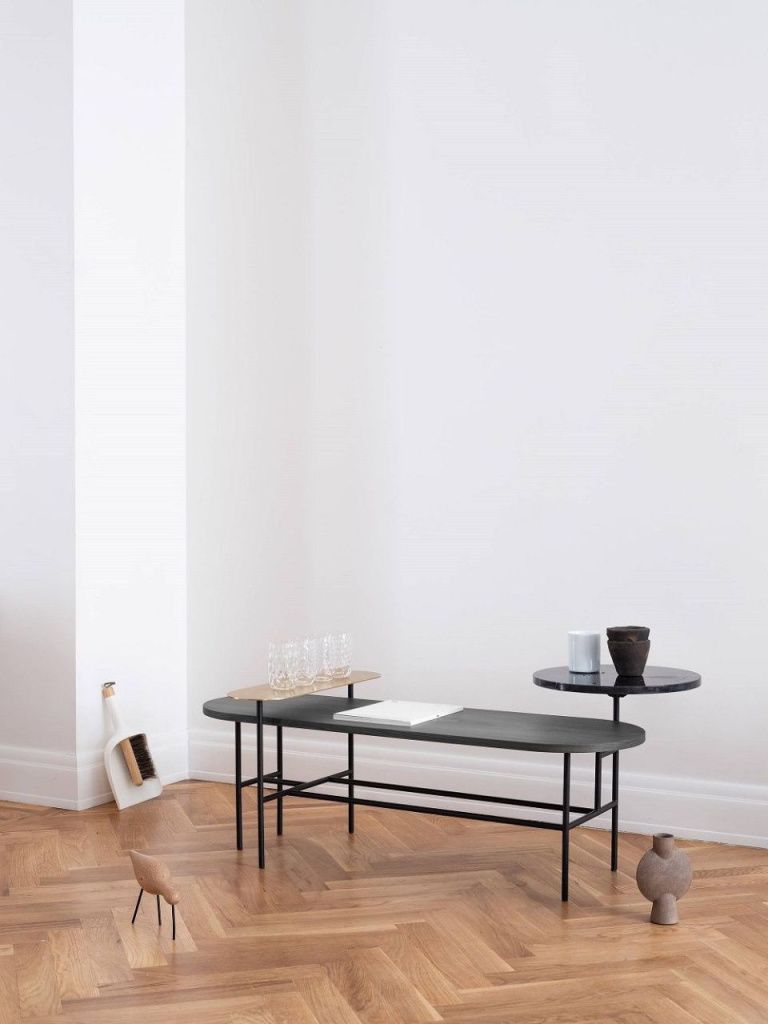 Стол Palette JH7 Brass Nero Marquina Black Lacquered Ash