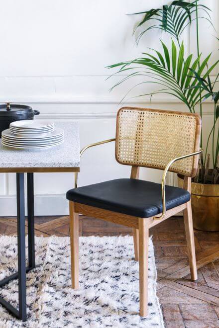 Стул Cane With Armrests Natural Oak