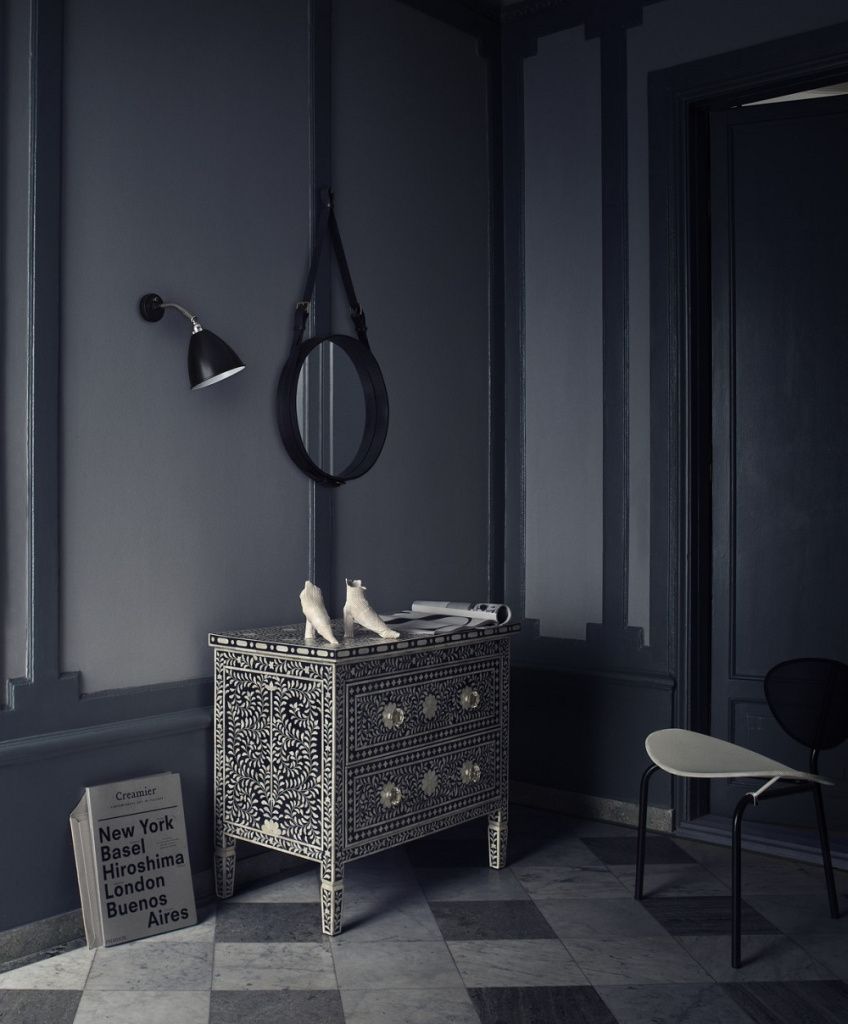 Зеркало Adnet Wall Mirror Circular Black Leather Ø58