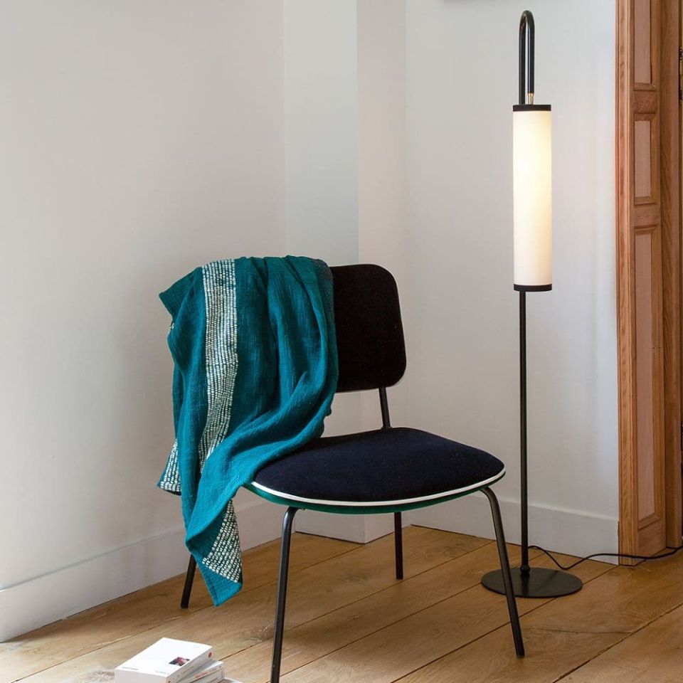 Торшер Tokyo Black Steel Cotton Shade h141