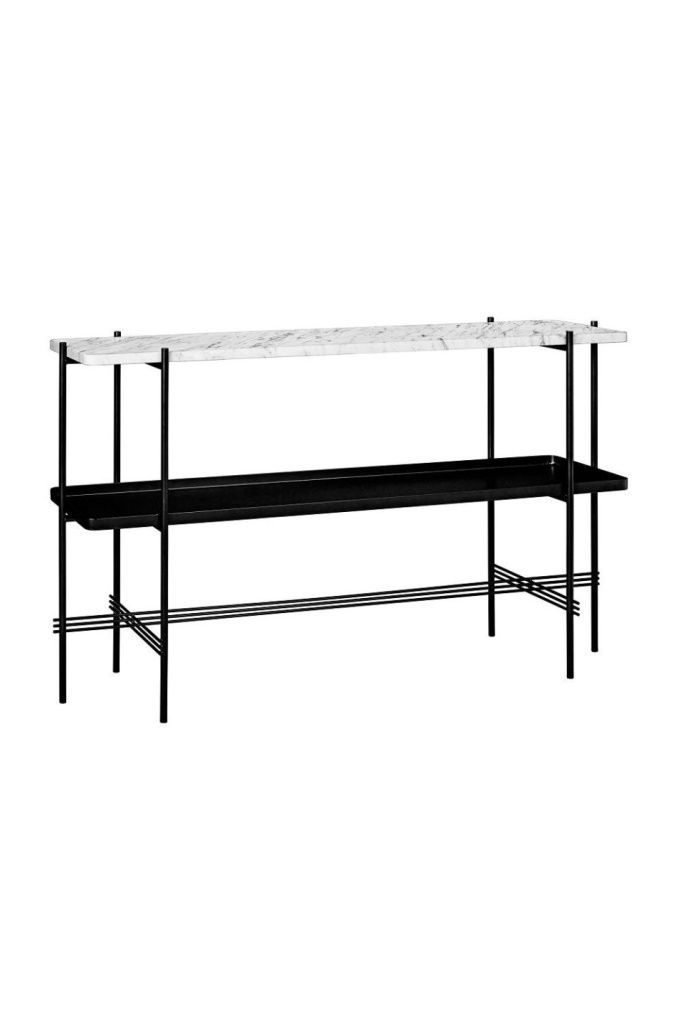 Консоль TS Console 2 Rack with Tray White Carrara Marble Black
