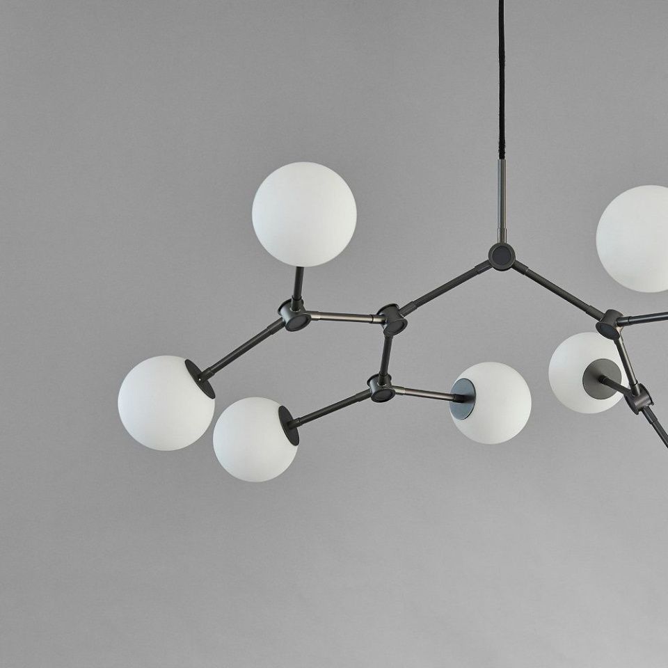 Светильник потолочный Drop Chandelier Bulp Mini Grey