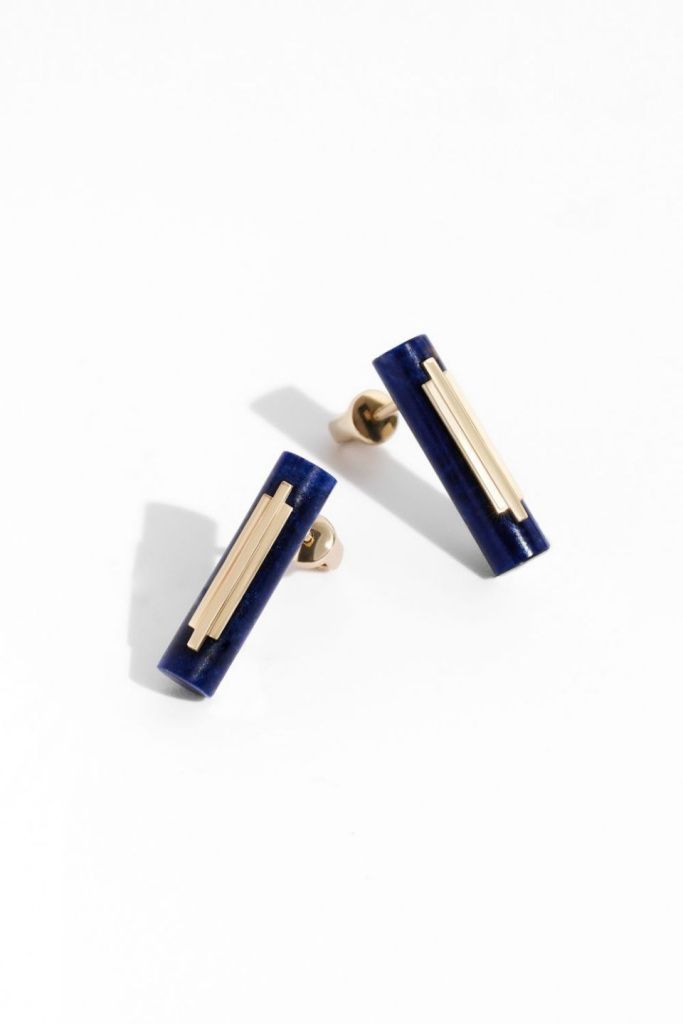 Серьги Una из золота с содалитом