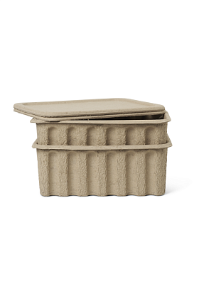 Коробки для хранения Paper Pulp Box Large Brown Set of 2