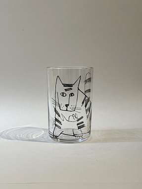 Стакан хрустальный из серии Коты - 3, авторская работа