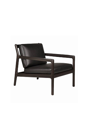 Кресло Jack Lounge Chair Mahogany Dark Brown Carbone Leather