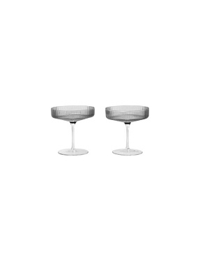 Бокалы для шампанского Ripple Champagne Saucer Smoked Grey 2 шт