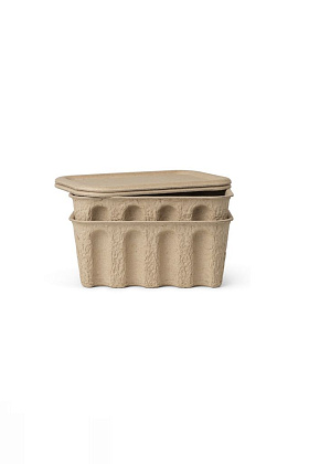 Коробки для хранения Paper Pulp Box Small Brown Set of 2