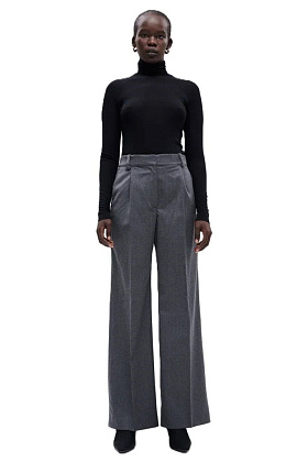 Брюки с защипами S меланж Серый