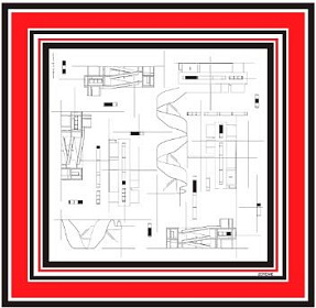 Платок inspired by Le Corbusier, красный