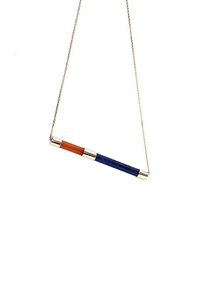 Колье Una из золота с содалитом и ониксом