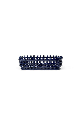 Корзина керамическая Ceramic Basket Oval Blue