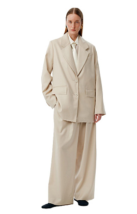 Блейзер с открытыми швами бежевый, S