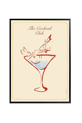 Арт-принт в раме "Коктейльный клуб" 50х70 см