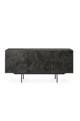Комод Teak Graphic Black Sideboard