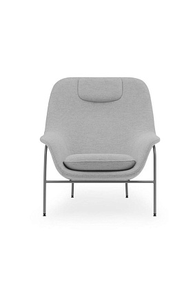 Кресло Drape Lounge Chair High W. Headrest Grey Steel Hallingdal