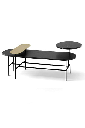 Стол Palette JH7 Brass Nero Marquina Black Lacquered Ash