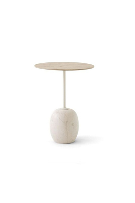 Столик Lato LN8 Lacquered Oak & Crema Diva Marble Ø40