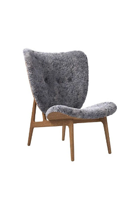 Кресло Elephant Lounge Sheepskin Graphite Smoked Oak Base