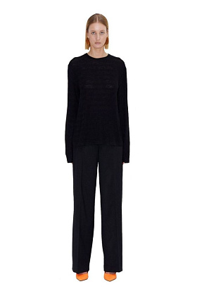 Лонгслив L в полоску Черный