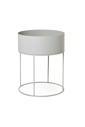 Корзина-столик для цветов Plant Box Round Light Grey