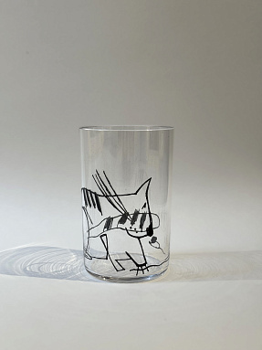 Стакан хрустальный из серии Коты - 1, авторская работа